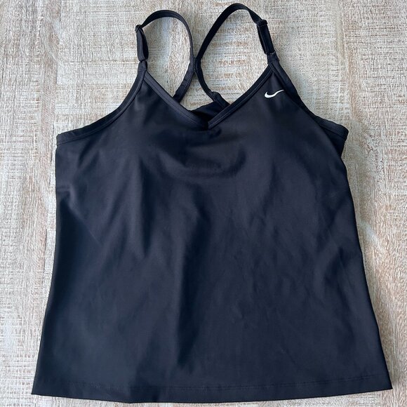 Nike Womens Black Tank Top Racerback Built in Bra Large - Picture 1 of 6